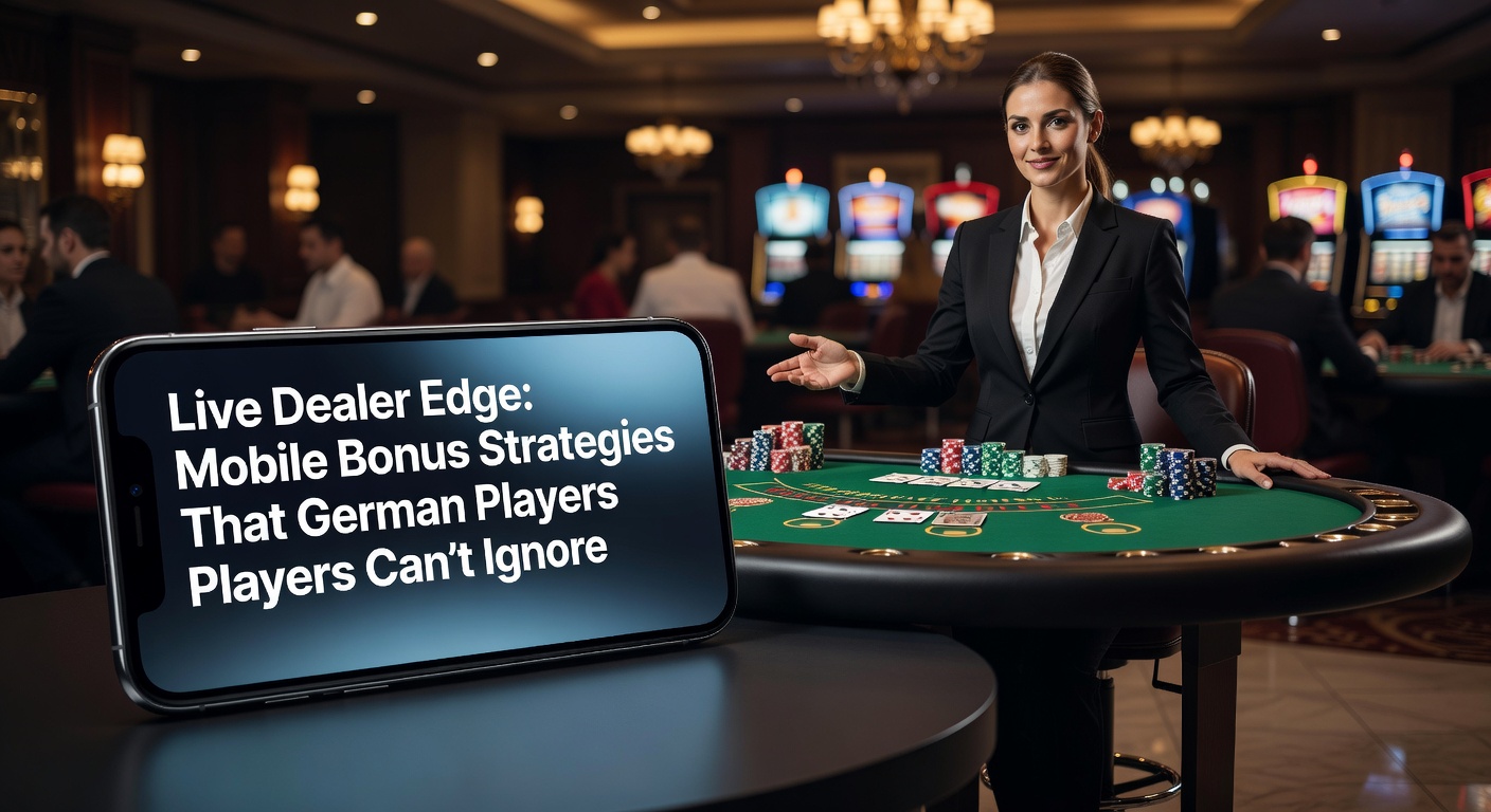 Smartphone mit Live Dealer Blackjack-Tisch und Bonus-Angeboten im Vordergrund, typisch für mobile Casino-Apps in Deutschland