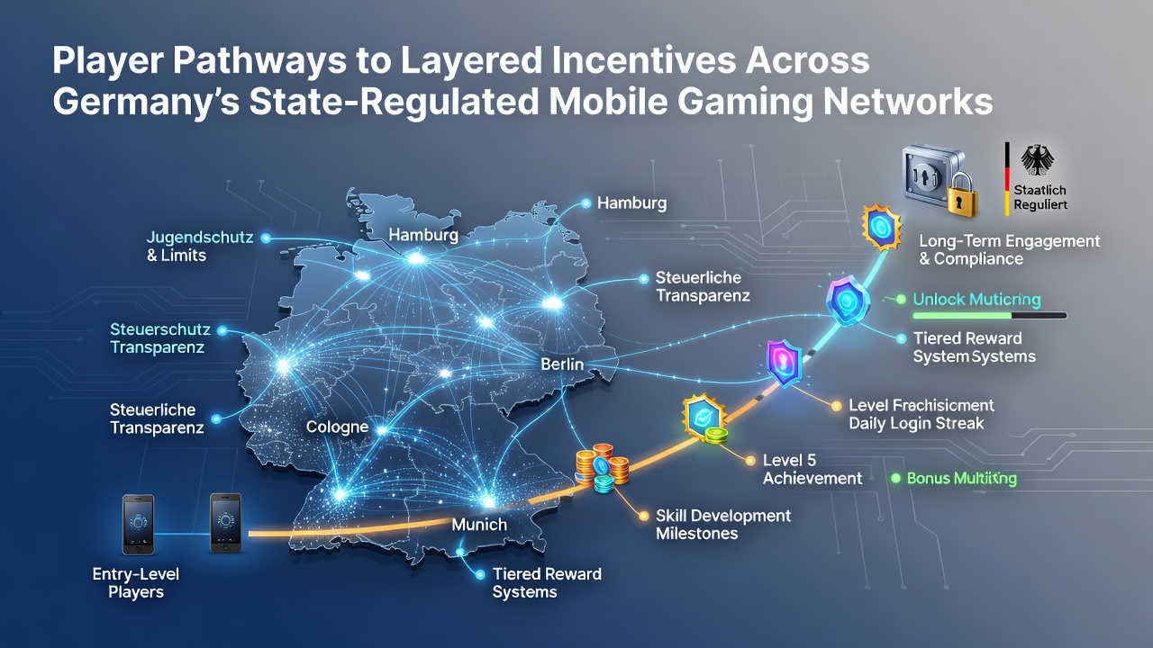 Visualisierung der Entwicklungswege für Spieler in regulierten deutschen Mobil-Glücksspielnetzwerken mit gestaffelten Belohnungsebenen